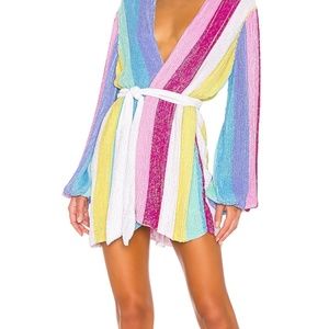 retrofit Gabrielle Robe in Unicorn Stripe